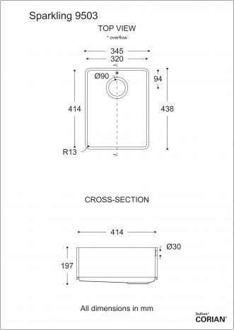 כיור מטבח דגם ספרקלינג 9503