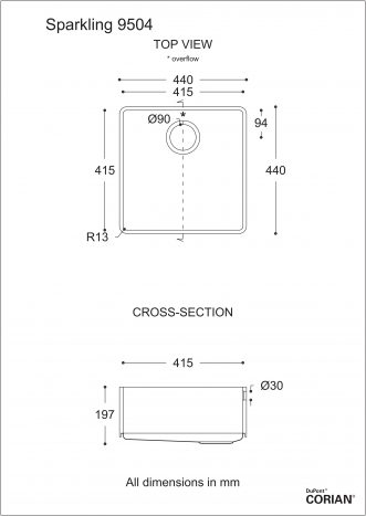 כיור מטבח דגם ספרקלינג 9504